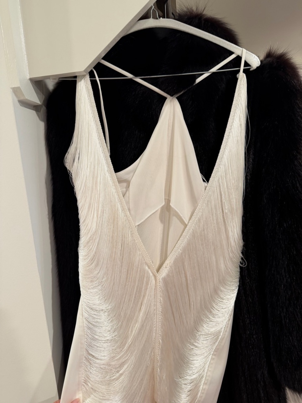 cult gaia Ivory Halter Mini Dress with Scalloped Hem - Picture 8 of 10